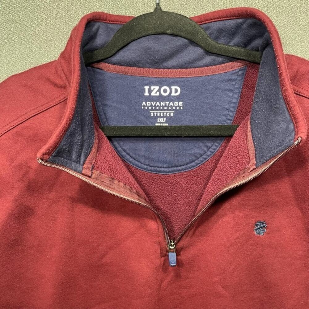 Izod 1/4 Quarter Zip Fleece Mens 2XL Tall Advantage Performance Preppy Golf - Picture 6 of 13